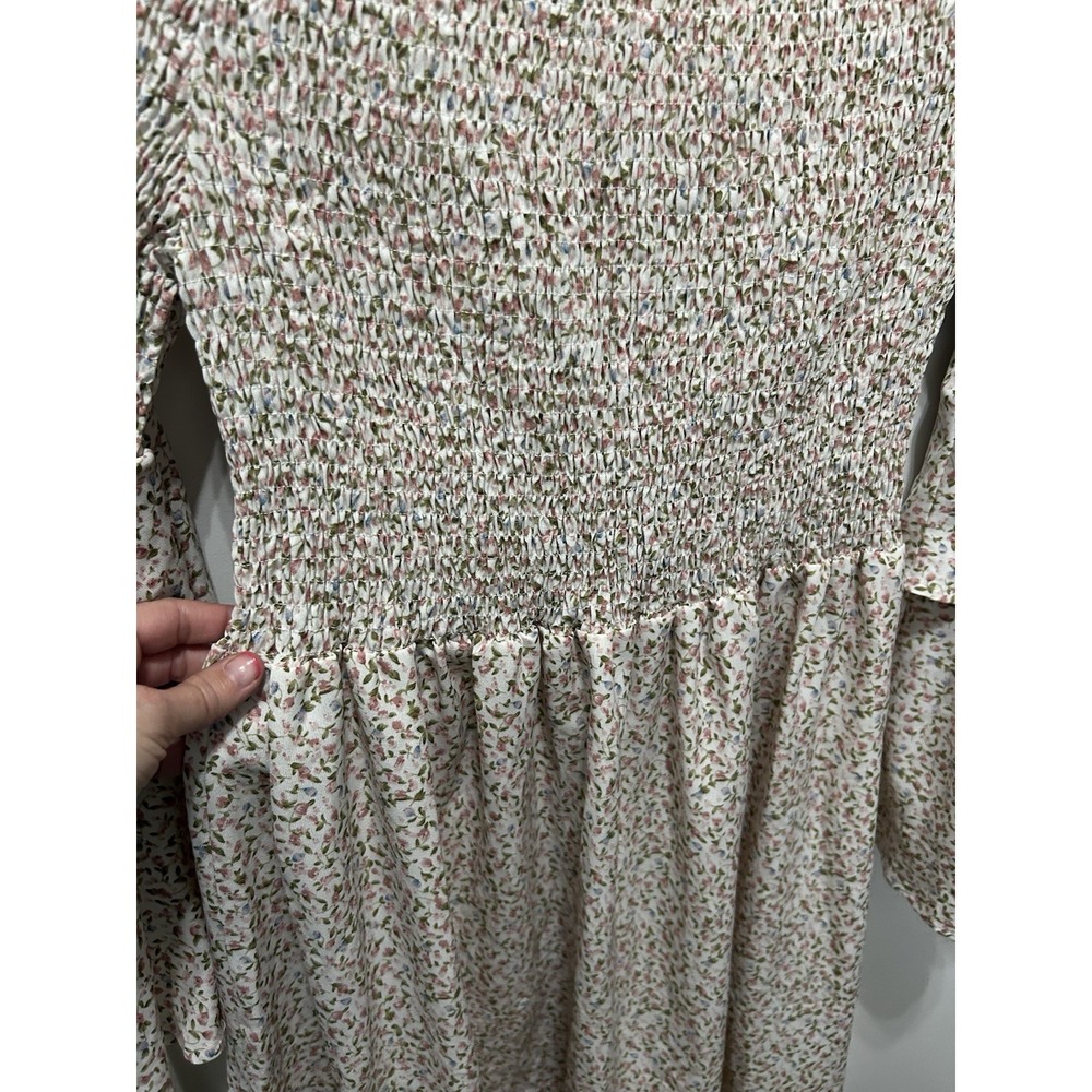 Shein Women's Size 1X Floral Ditzy Dress Multicolor Summer Easter Lightweight - Picture 4 of 11